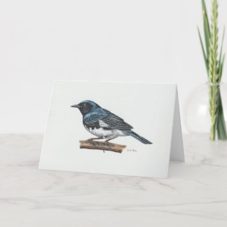 Zwart-keel Blue Warbler Art Kaart