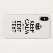 Zwart Keep Calm en Jouw tekst Case-Mate iPhone Case (Achterkant (horizontaal))
