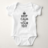 Zwart Keep Calm en Jouw tekst Romper (Voorkant)