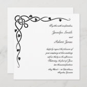 Zwart Keltische Knoop Hoek Vine Bruiloft Uitnodigi Kaart (Voorkant / Achterkant)