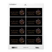 zwart kerstbal vakantie retour etiket (Full Sheet)