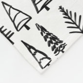 Zwart | Kerstbomen Pattern Girly Chic Fleece Deken (Hoek)