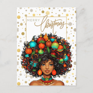 Zwart Kerstmis Sista Melanine Koningin Vrouwen Ker Briefkaart