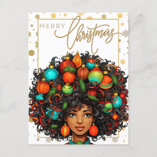 Zwart Kerstmis Sista Melanine Koningin Vrouwen Ker Feestdagenkaart