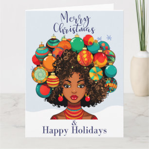 Zwart Kerstmis Sista Melanine Koningin Vrouwen Ker Kaart