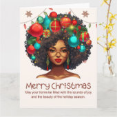 Zwart Kerstmis Sista Melanine Koningin Vrouwen Ker Kaart (Gele Bloem)