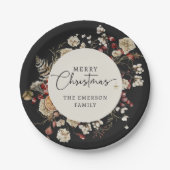 Zwart kerstpapier Bord (Voorkant)