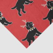 Zwart kerstpapier voor labrador Antler Tissuepapier (Detail)