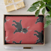 Zwart kerstpapier voor labrador Antler Tissuepapier (Geschenk)