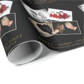 Zwart kerstscript serie Foto Collage Cadeaupapier (Rol Hoek)