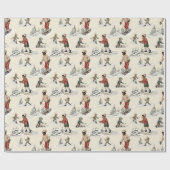 Zwart Kind Winter Fun Sneeuwschoen in de sneeuw Cadeaupapier (Vlak)