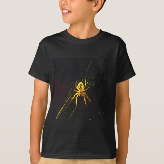 Zwart kinder T-shirt met spin (Voorkant)