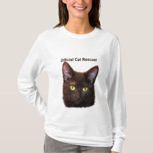 Zwart Kitty Cat-lover Pet Rescue Design T-shirt