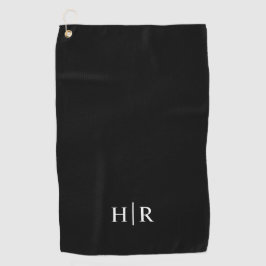 Zwart Klassiek Elegant Modern Minimalistisch Monog Golfhanddoek