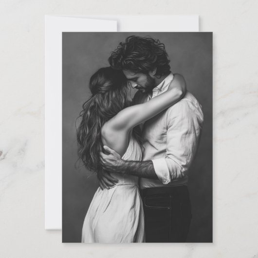 Zwart Klassiek Elegant Script Foto Save The Date (Achterkant)