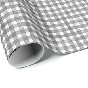 Zwart Klassiek Gingham Cadeaupapier