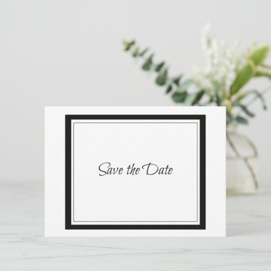 Zwart klasveld Opslaan datum Save The Date (Staand voorkant)