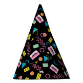 Zwart kleurrijk 80-inch Retropatroon Feesthoedjes (Rechts)