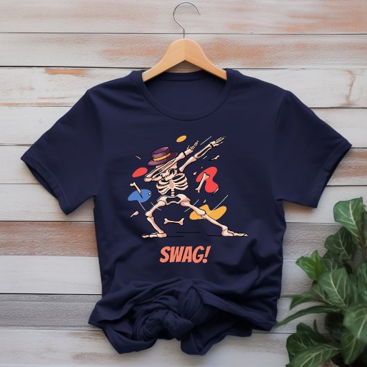 Zwart kleurrijk Huid Pose T-shirt