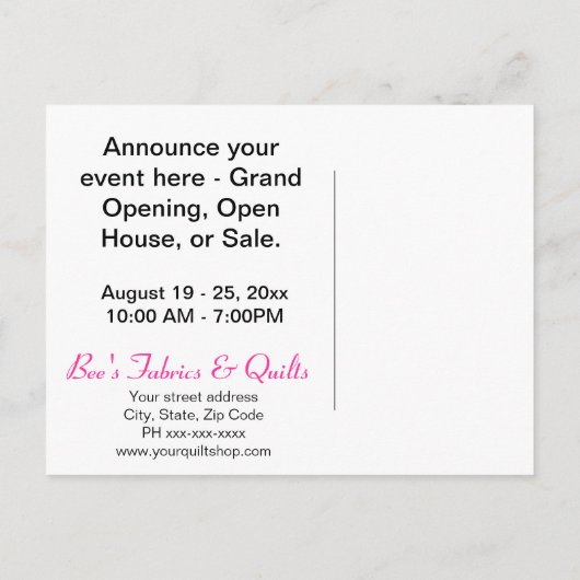 Zwart kleurrijk patchwork - Aankondiging van een Q (Achterkant)