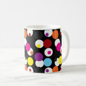 Zwart Kleurrijk Polka Dots Oppervlakte Patroon Ont Koffiemok (Voorkant rechts)