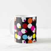 Zwart Kleurrijk Polka Dots Oppervlakte Patroon Ont Koffiemok (Voorkant links)