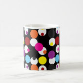 Zwart Kleurrijk Polka Dots Oppervlakte Patroon Ont Koffiemok (Center)