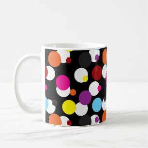 Zwart Kleurrijk Polka Dots Oppervlakte Patroon Ont Koffiemok