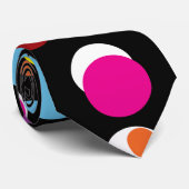 Zwart Kleurrijk Polka Dots Oppervlakte Patroon Ont Stropdas (Opgerold)