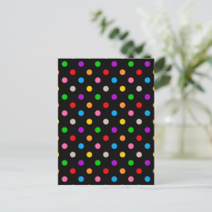 Zwart Kleurrijk Regenboog Stippen Design Briefkaart