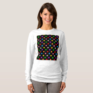 Zwart Kleurrijk Regenboog Stippen Design T-shirt