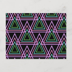 Zwart Kleurrijk Retro 80's Neon Geometrische Drieh Briefkaart