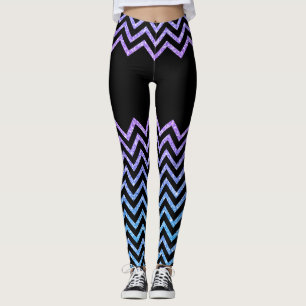 Zwart & Kleurrijke Chevron Glitter Textuur Leggings