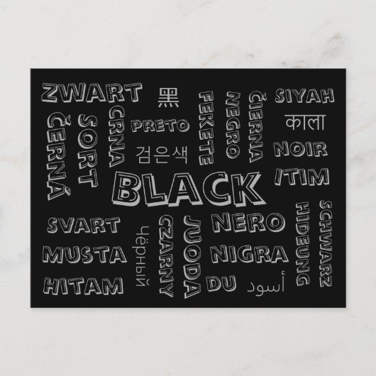 Zwart - Kleurtalen op Briefkaarten (Voorkant)