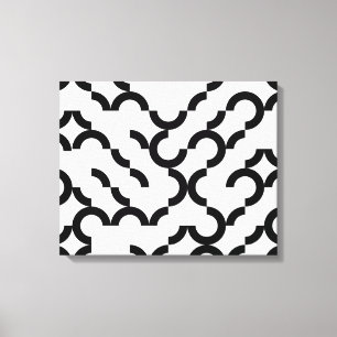 Zwart, koel, trendy, modern, stedelijk cirkelart. canvas afdruk