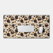 Zwart koffie olie verf patroon bureaumat (Keyboard & Muis)