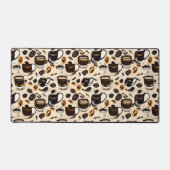 Zwart koffie olie verf patroon bureaumat (Voorkant)