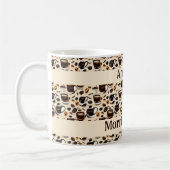 Zwart koffie olie verf patroon gepersonaliseerd koffiemok (Links)