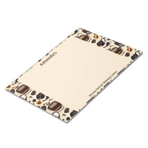 Zwart koffie olie verf patroon gepersonaliseerd notitieblok