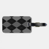 Zwart-kolen grijze argyle bagagelabel (Achterkant horizontaal)