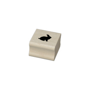 Zwart konijnenrubberstempel 	rubberstempel
