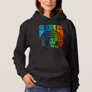 Zwart Koningin Melanine Magic Sista Vrouw Queens B Hoodie