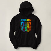 Zwart Koningin Melanine Magic Sista Vrouw Queens B Hoodie (Design voorkant)