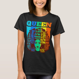 Zwart Koningin Melanine Magic Sista Vrouw Queens B T-shirt
