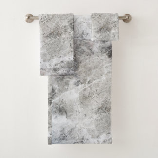 Zwart koolstof en wit marmerpatroon bad handdoek