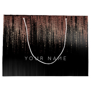 Zwart koperen Roos Gold Name Favor Glam Matrix Rai Large Cadeauzakje