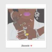 Zwart koppel met gouden en zilveren zwarte liefde sticker (Vel)