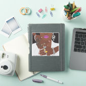 Zwart koppel met gouden en zilveren zwarte liefde sticker (iPad Cover)