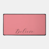 Zwart koraal roze achtergrond bureaumat (Voorkant)