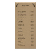 Zwart, Kraft & Rustic Menu & Prijslijst Kaart (Voorkant)